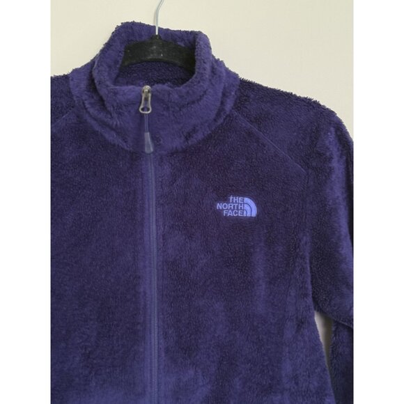 The North Face Logo Purple Fleece Full Zip High Neck Jacket Size Small Athleisur - Picture 2 of 7